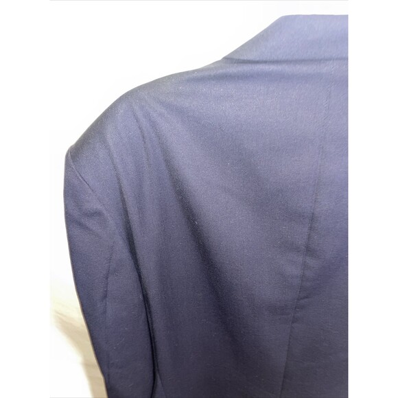 Pierre Cardin Suit Jacket Men’s Size 42L Blue 100% Worsted Wool Missing Button - Picture 11 of 12